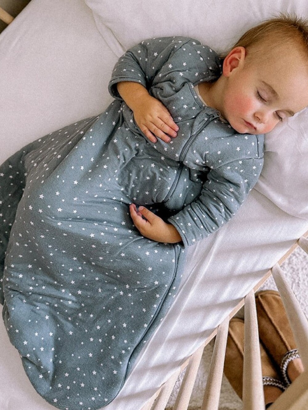 Toddler Sleep Sack Pajamas in Navy Star Print